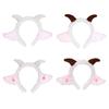 Fascia Costume da Agnello con Corna Peluche e Design a Orecchie, Accessorio Capelli Facile da Indossare per Foto, Feste a Tema e Uso Quotidiano