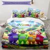 3pcs Custom Name Teletubbies Bedding Set Duvet Cover Closure Includes 1 Duvet Cover & 2 Pillowcases, Soft and Comfortable for All Seasons.