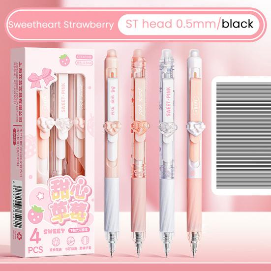 4 Pcs Retractable Erasable Gel Pens 0.5mm Fine Point Blue/Black Ink Refillable Ballpoint Pens for Office School Supplies