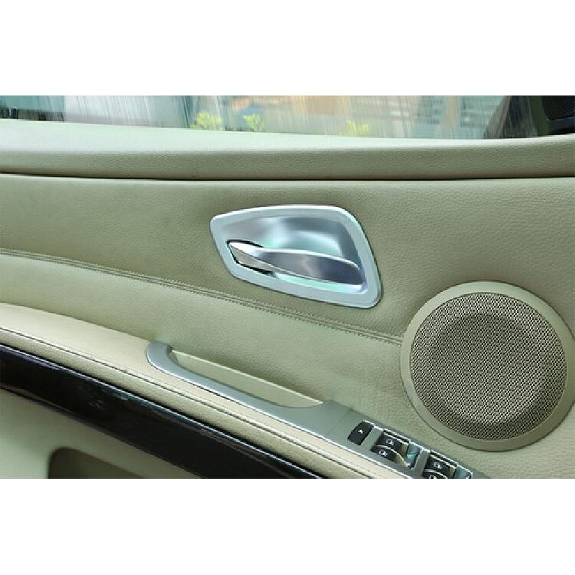ABS Silver Style Inner Door Handle Bowl Cover Trim For BMW E90 2005-2012