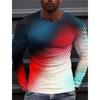 Fashion Cool Texture Pattern T-Shirts For Men Colorful 3D Printed T Shirts Summer Casual Long Sleeves Loose Round Neck Tops