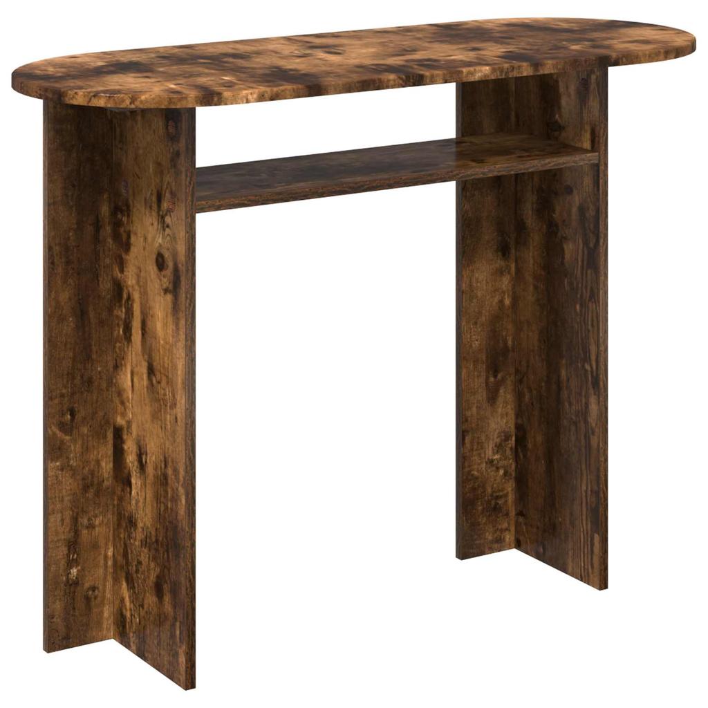Console Table with Storage Smoked Oak Finish 100 x 39.5 x 75 cm