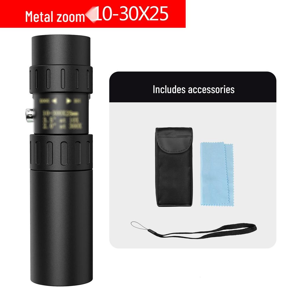 10-300x40 HD Variable Monocular: Night Vision Outdoor Metal Binoculars