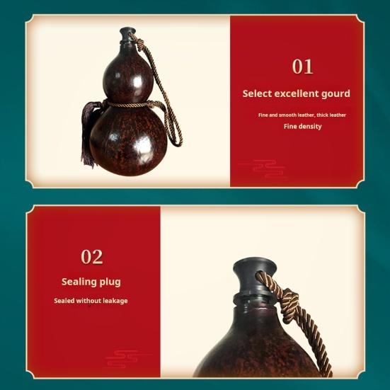 500/1000ML Gourd Water Bottle with Braided Strap Leak-proof Travel Sports Water Bottle Vintage Chinese Style Monkey King Wukong Drinking Bottle