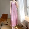 Summer New Style Women's Mulberry Silk Blended Dress Female Slim Waist Medium and Long Commuting Temperament Fashion Breathable Daily Dress