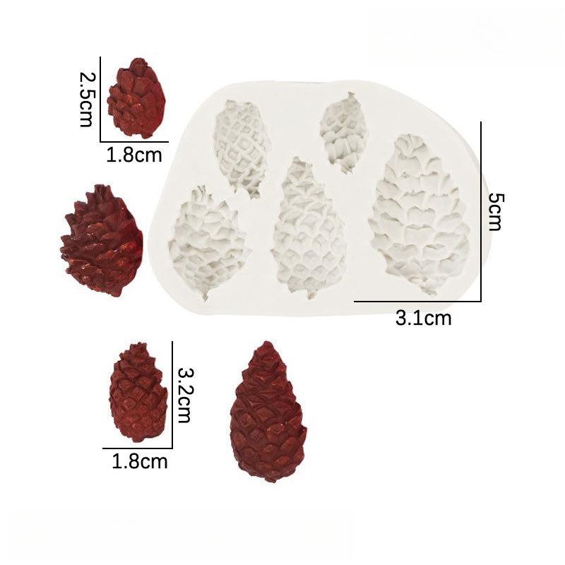 1pcPine Cone Mold Sugarcraft Mold 3D Christmas Pine Cones Shape DIY Decoration Baking Tools for Wedding Birthday Party Christmas