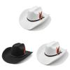 Tibetan Wool Felt Hat With Large Brim And Black Leather Belt For Men And Women Summer Sun Protection