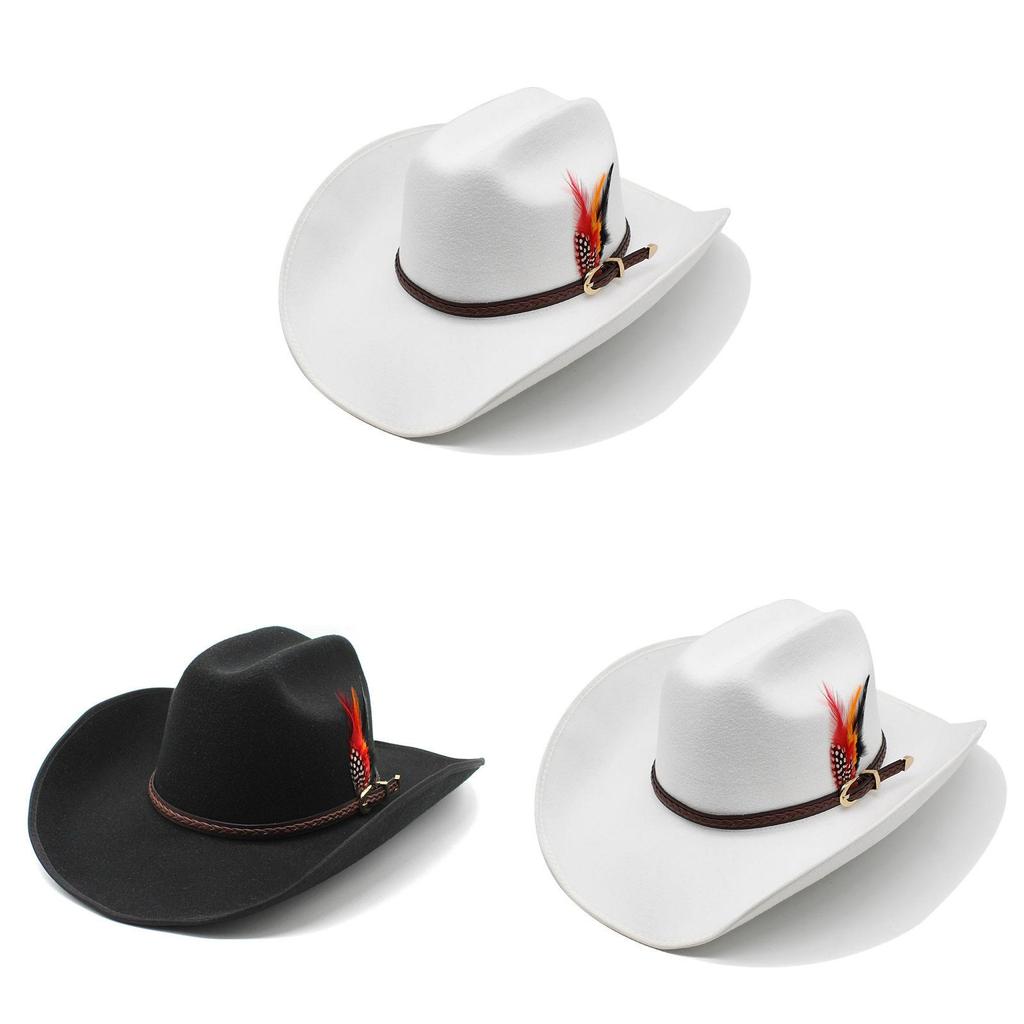 Tibetan Wool Felt Hat With Large Brim And Black Leather Belt For Men And Women Summer Sun Protection