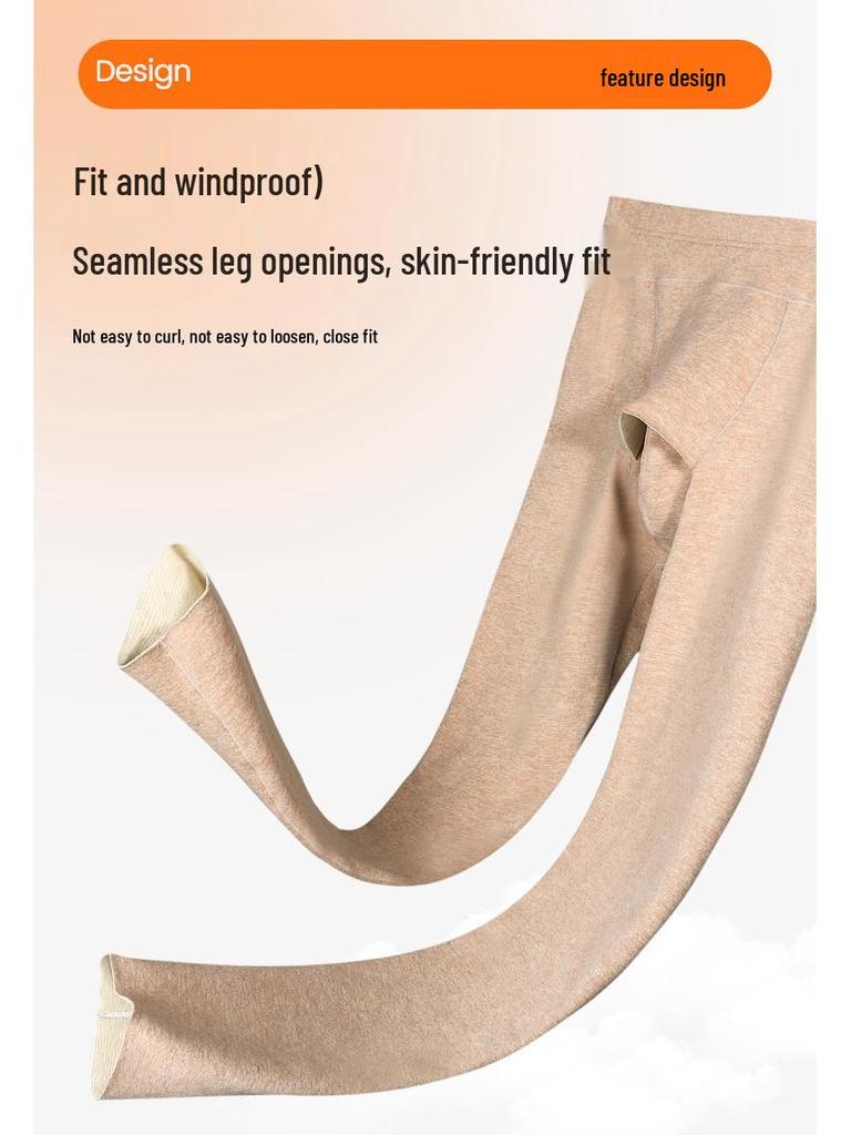 Men's Extra Thick Double-Sided Flannel Fleece Lined Antibacterial Warm Knit Pants