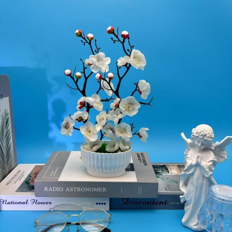 Double Vertical Pattern Pot Wintersweet Bonsai Artificial Plum Blossom Flowerpot Planting Flowerpot