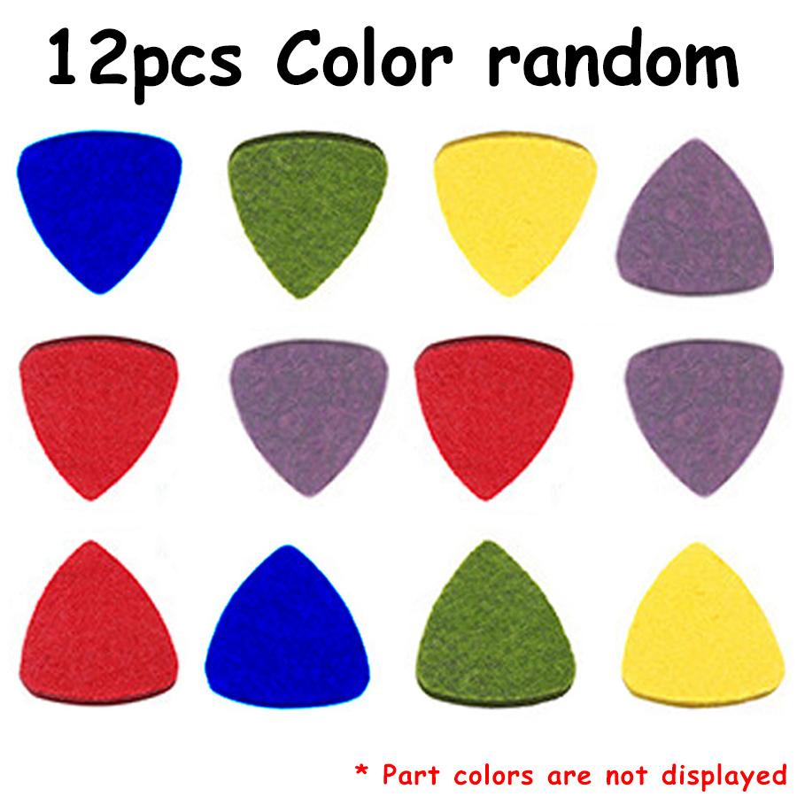 

12pcs Color Felt Picks 3.5mm Thickness Durable Heart Shaped Picks for Guitar Ukulele Bass Musical String Instrument Accessories
