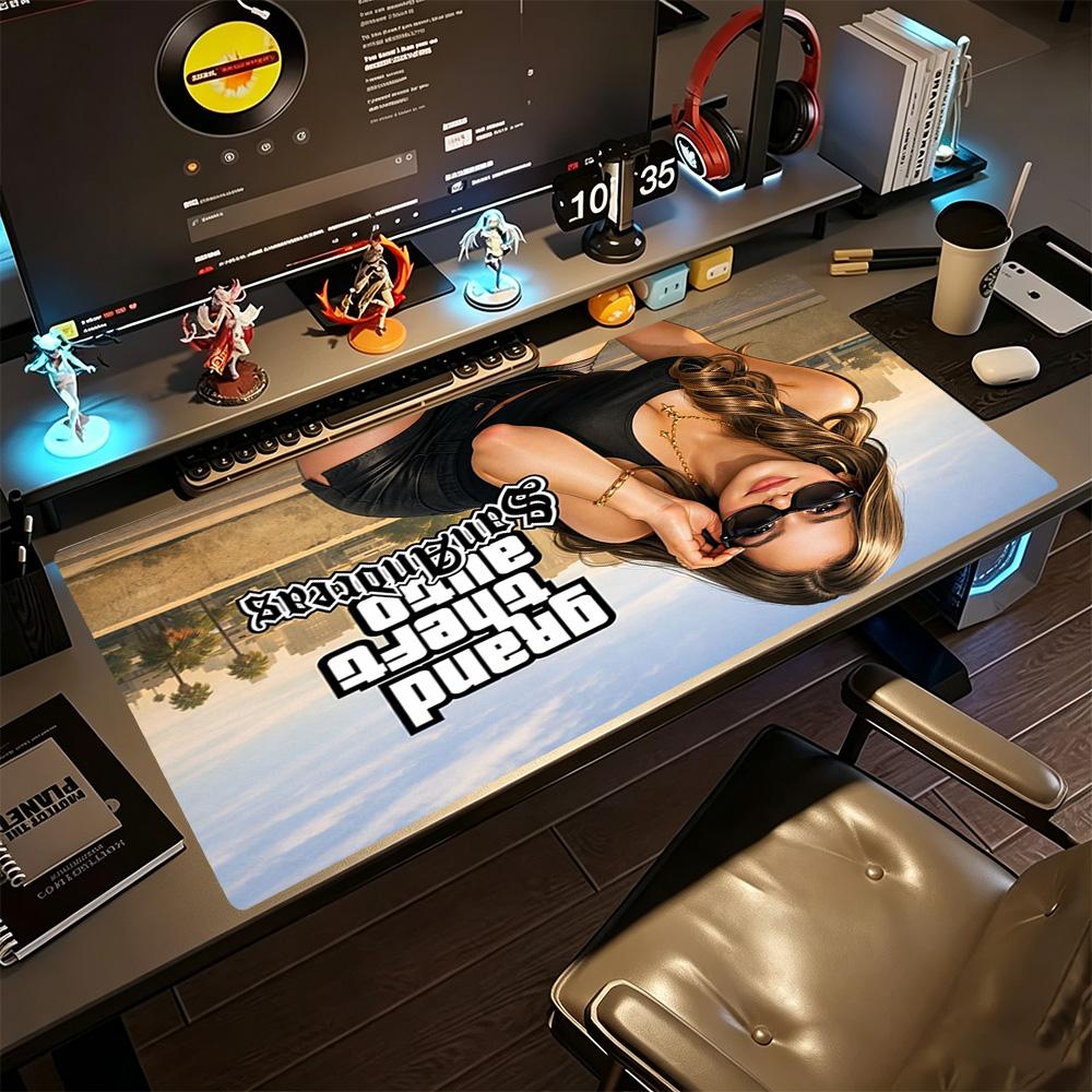 Gta Großes Mauspads Gamer Mauspads HD-Druck Schreibtischunterlage Rutschfeste Gummibasis Geeignet für Büro Gaming PC Laptop