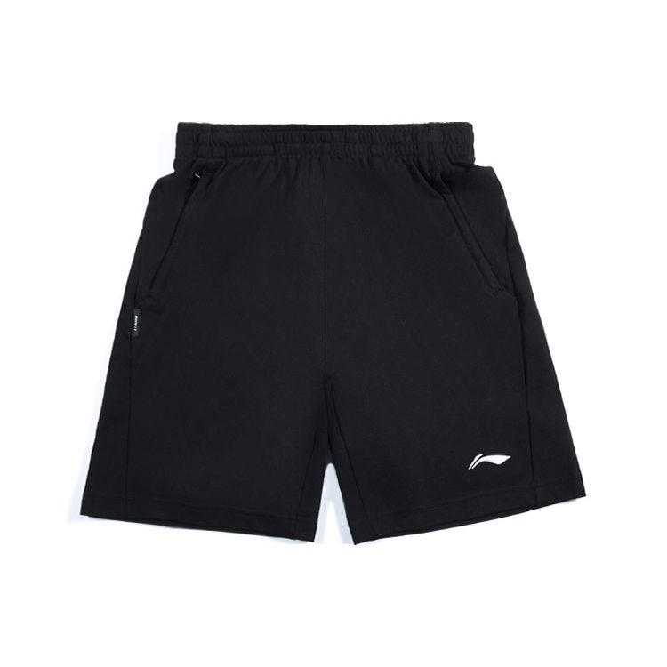 

Li-Ning Свободный крой хлопковые спортивные повседневные шорты Five-Point мужские шорты стандартные-черные AKSS795-2 L