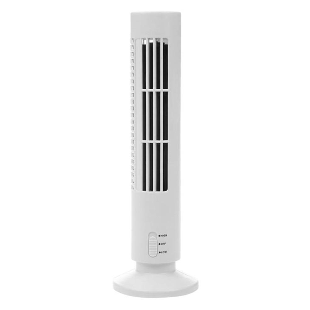 Slim Mini Desk Fan Plastic Wingless Fan Simple Control Bladeless Tower Fan, Dorm Room