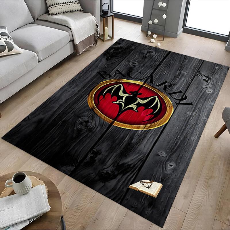 1pc Bacardi Bat Home Office, Durable Polyester Floor Mat with Easy, Office Decor, Urban Style, Nonslip Backing