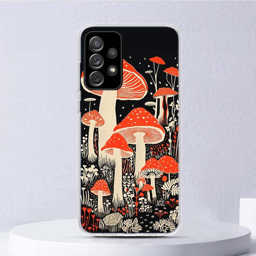 Colorful Mushroom Soft Case For Samsung Galaxy A52 A42 A32 A22 A12 A02S Phone Cover A50 A51 A70 A71 A41 A31 A21S A40 A30 A20E