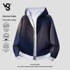 VUUG American Style Heavyweight Striped Hooded Zip-Up Cardigan