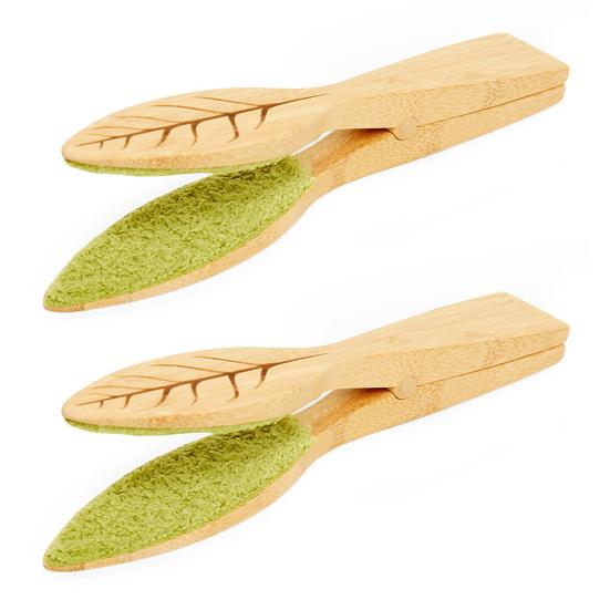 1/2/3Pcs Leaf Cleaning Tong with Wood Handle Indoor Outdoor Houseplant Plant Leaves