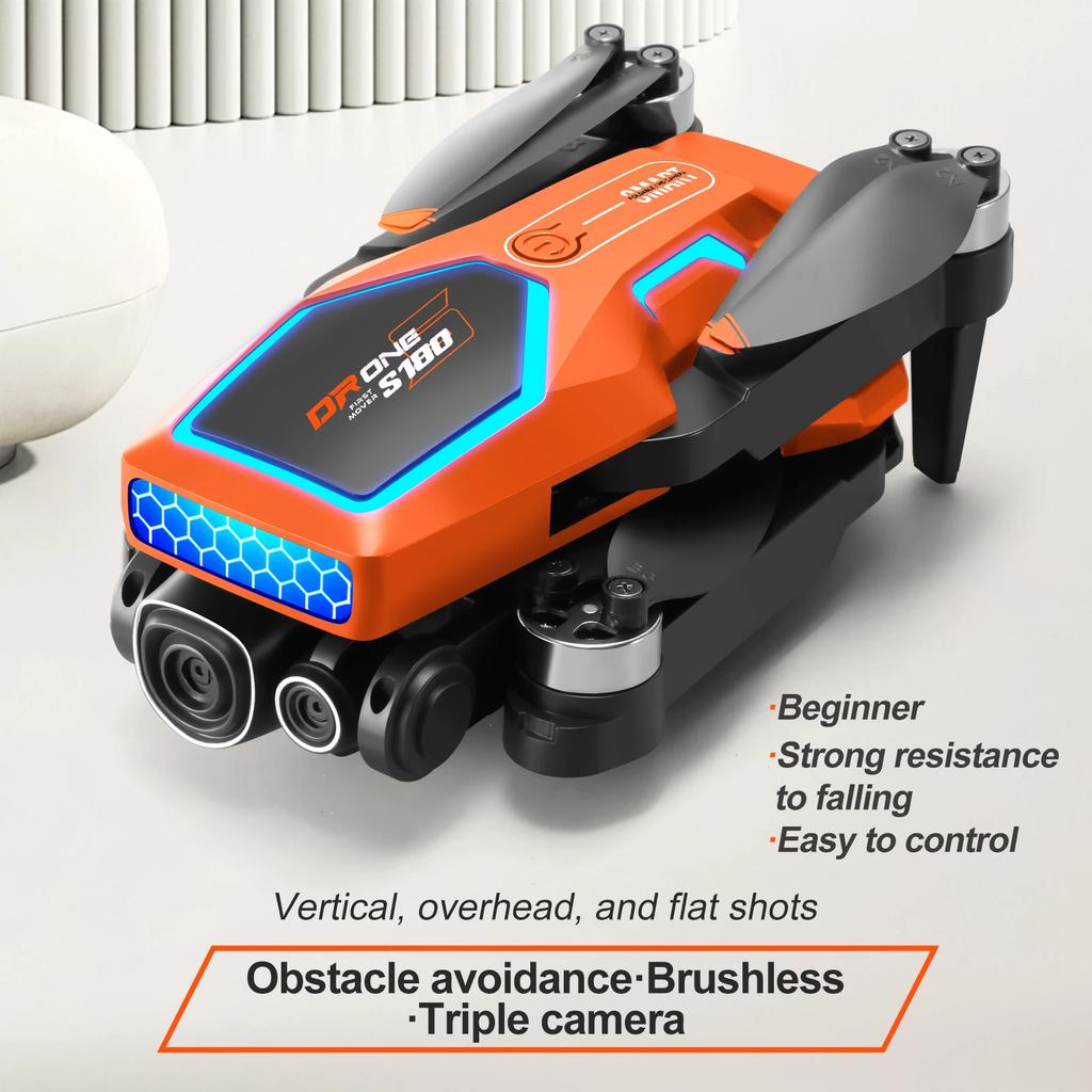 S180 Drone Aerial Photography Electric Lens Obstacle Avoidance Brushless Motor Optical Flow Remote Control Aircraft Toys