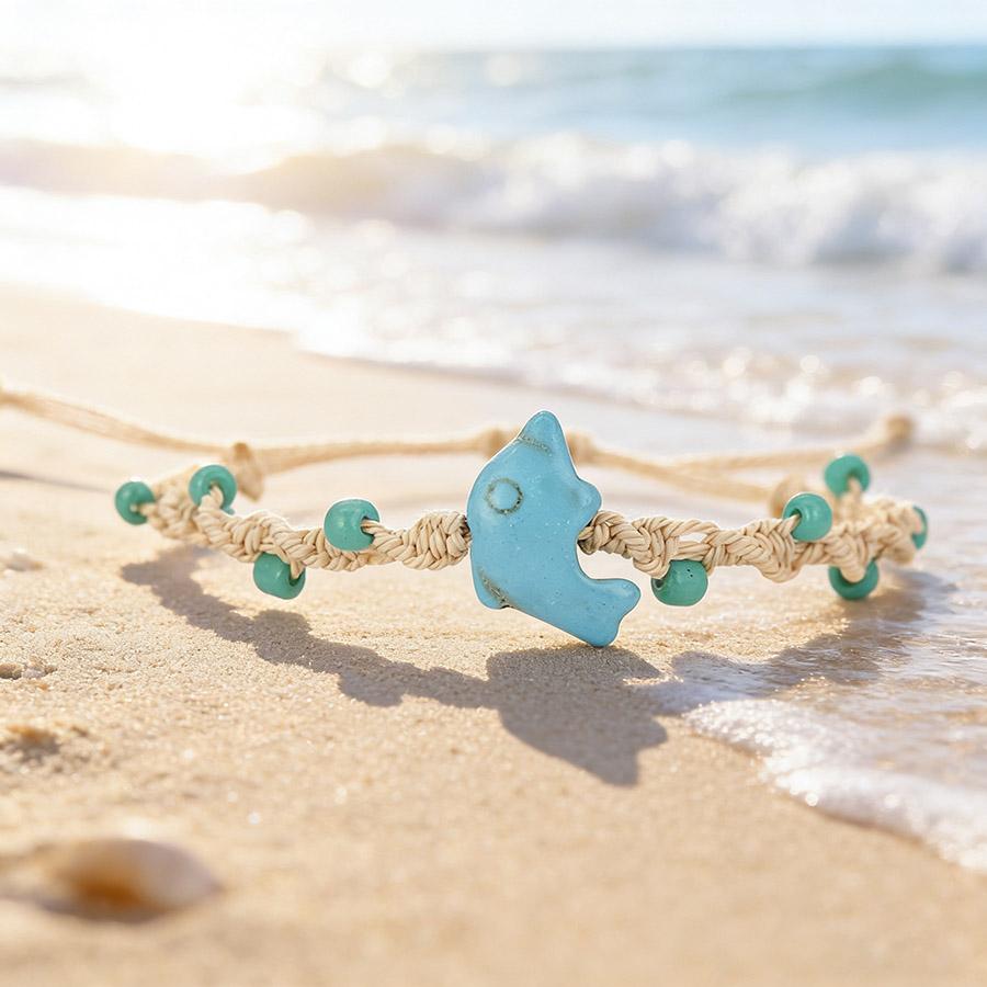 

Bohemian Women Dolphin Bracelet Summer Beach Leisure Versatile Accessories 6 Color Options Handmade Weaven Cord Braslet Jewelry
