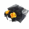 Day of the Dead Rose Flower Mesh Headband - Halloween Party Hair Accessory