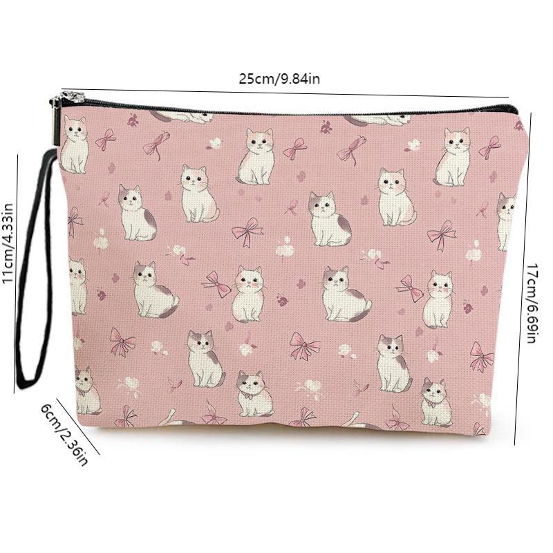 Cartoon Katze Kosmetiktasche Niedlich Große Kapazität Aufbewahrungstasche für Schreibwaren Tragbar Reise-Toilettenartikelbeutel Multifunktionale Handtaschen
