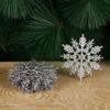 12Pcs 7.5cm Gold Powder Snowflake for Xmas Charming White Christmas Tree Decor Xmas Party Holiday Christmas Ornaments Home Decor