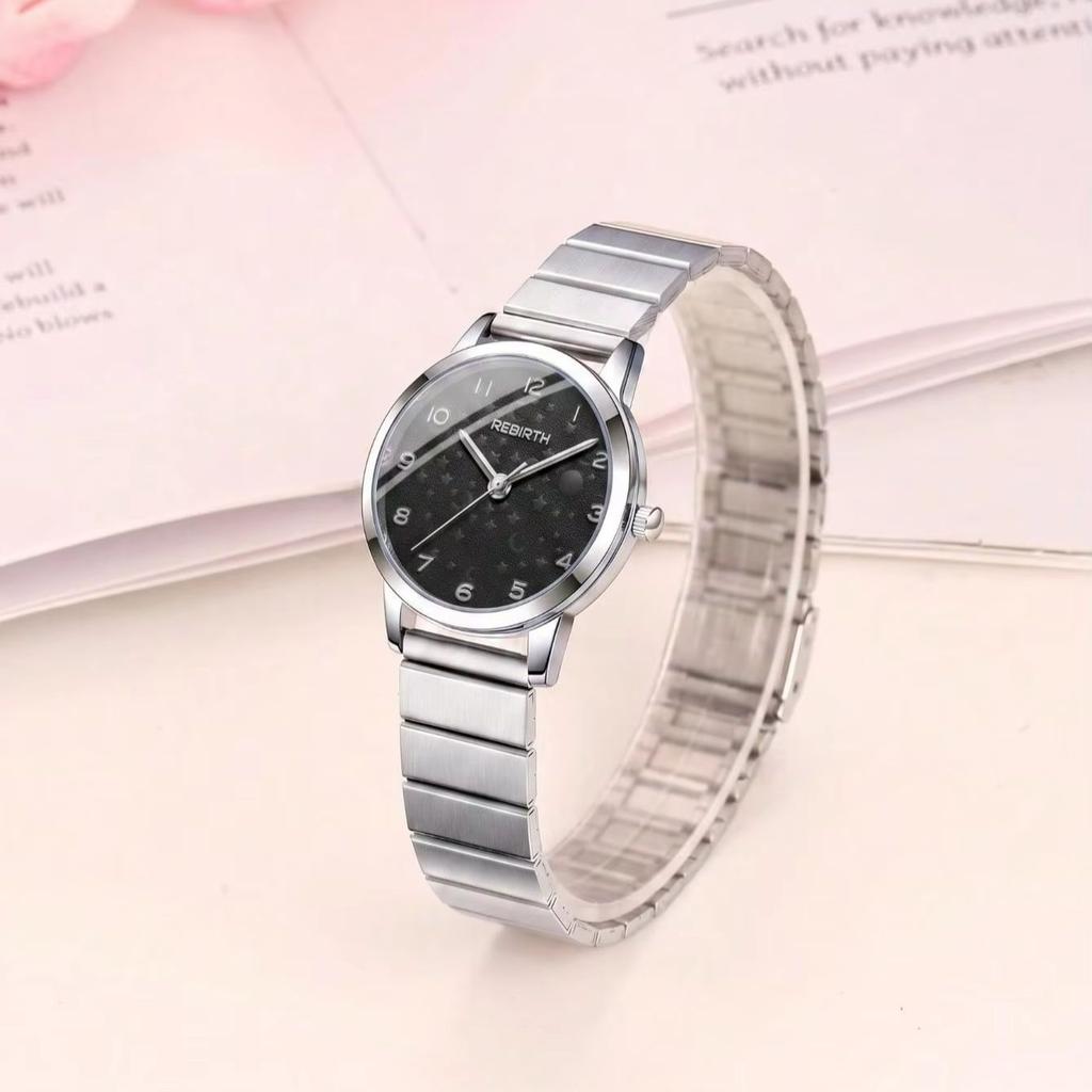 Rebirth Gold Steel Band Women's Watch Starry Sky Dial Simple Quartz Watch Waterproof Commuter Women's Wristwatch Gift