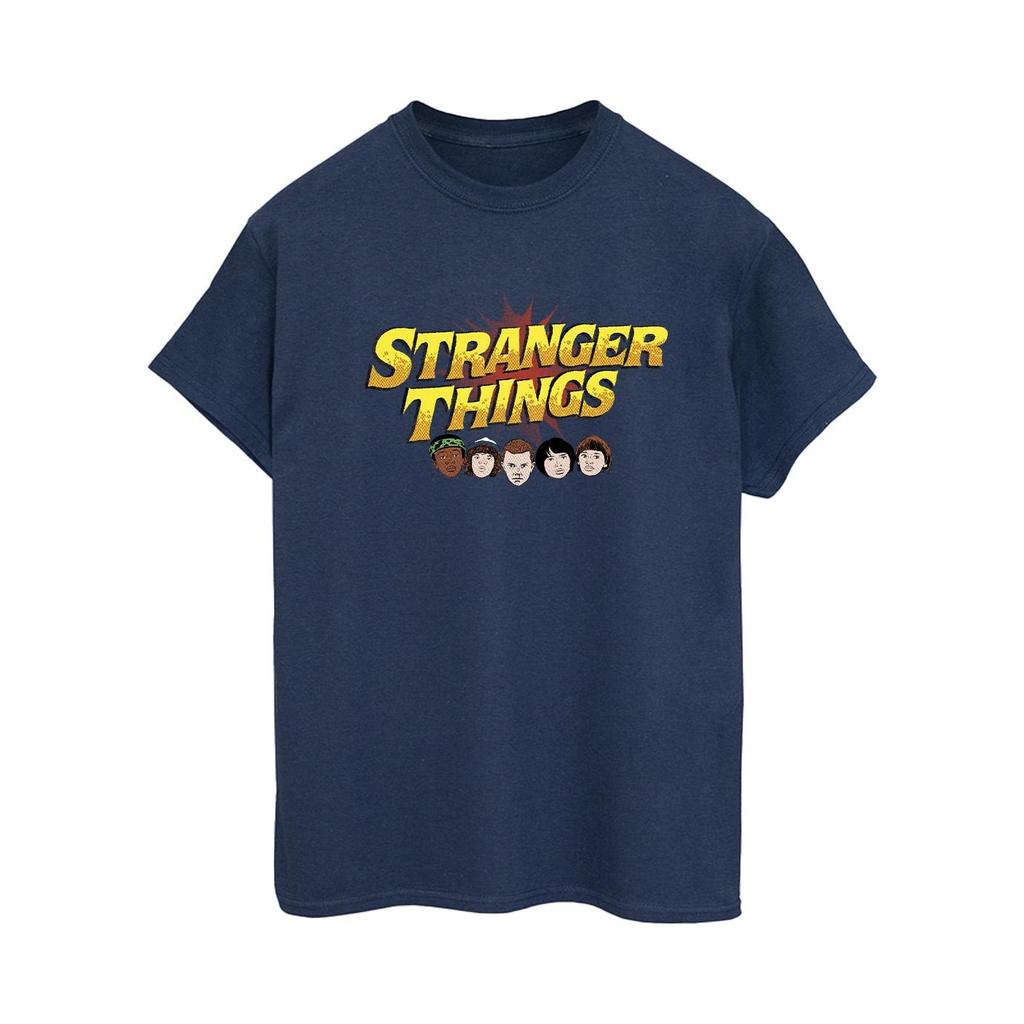 Netflix Womens/Ladies Stranger Things Comic Heads Cotton Boyfriend T-Shirt