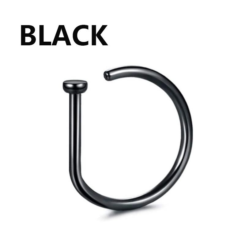 

1-Piece Faux Pierced Nose Clip, European and American Punk Style, Stainless Steel, Non-Pierced Nose Clip, Personalized Diaphragm black&Geometric&Nose Rings & Studs&Face