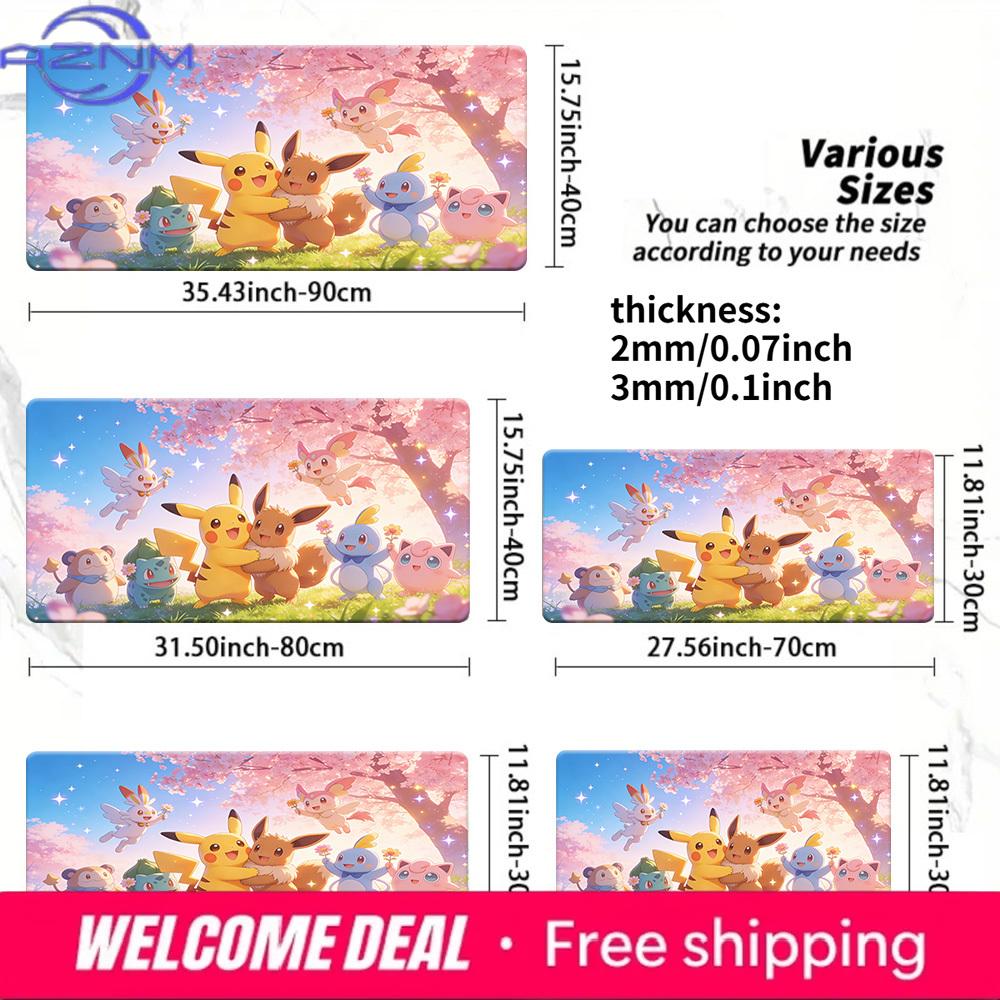 Pokemon Sakura Forest Cute Characters Gaming Desk Mat NonSlip Washable Mouse Pad 30x80x0.2cm