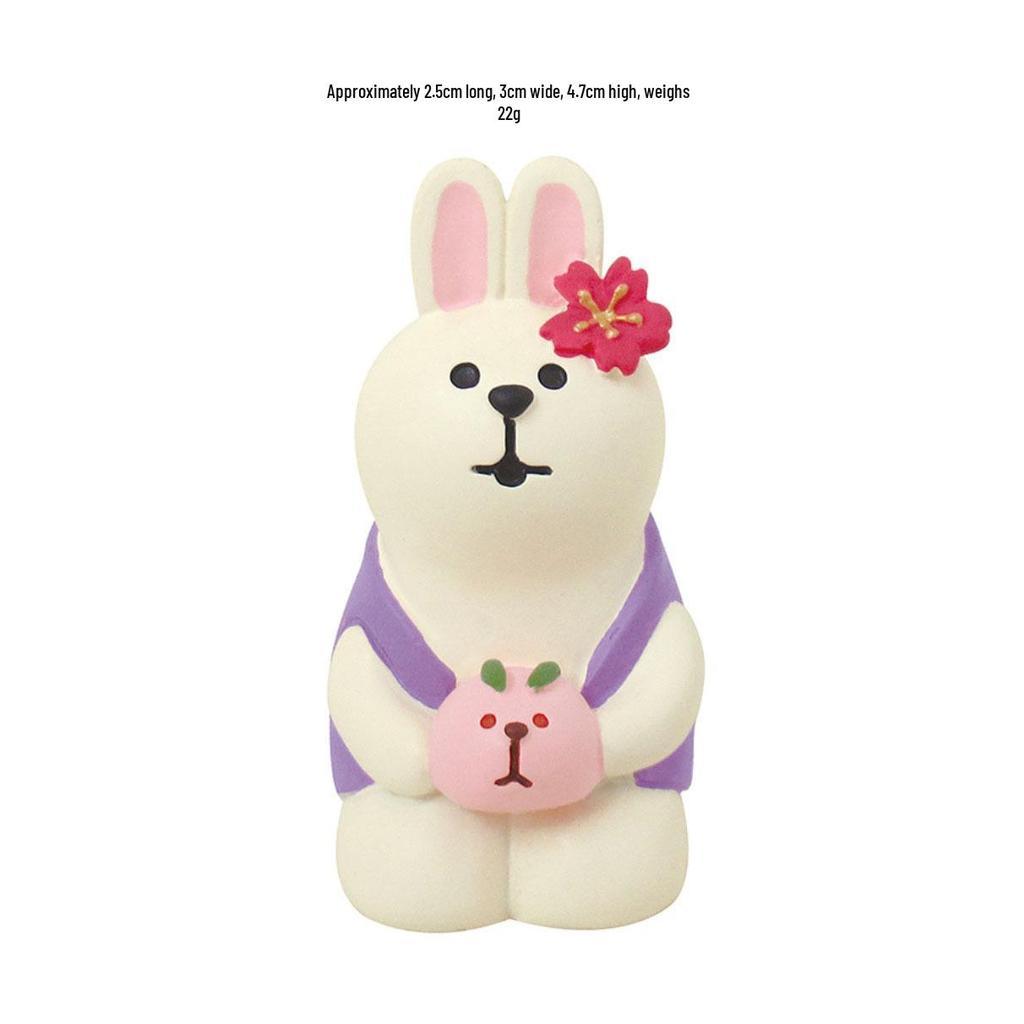 ZAKKA Japanese Cat Resin Figurine - Flower Viewing Festival DIY Trendy Blind Box Toy, Decoration, Gift & Ornament