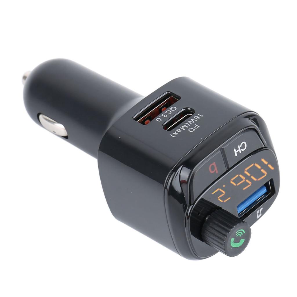 Samochodowy Adapter Bluetooth V5.0 Nadajnik Bluetooth FM Odtwarzacz Muzyki MP3 z Podwójnym Portem Ładowania USB
