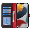 For iPhone 13 Pro Stand Case Litchi Texture Genuine Cow Leather Wallet Phone Cover RFID Blocking