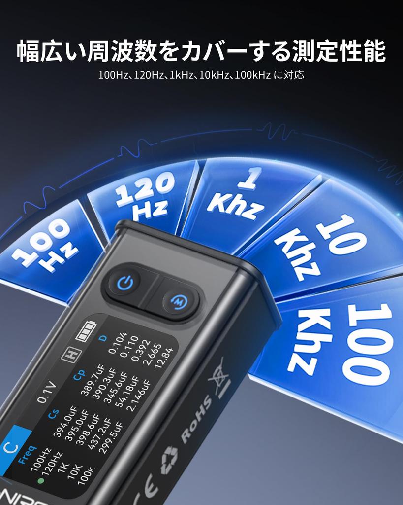 FNIRSI LCR Meter Tweezers with Kelvin Measurement SMD Measurement for and 100Hz to Sweep and Sorting Charging LCR-ST2 Clips, 4-Terminal Support,