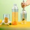 Cocktail Shaker Set 500ml Transparent Measuring Shaker with Stainless Steel Muddler for Bartending Juicing Mixing Drinks