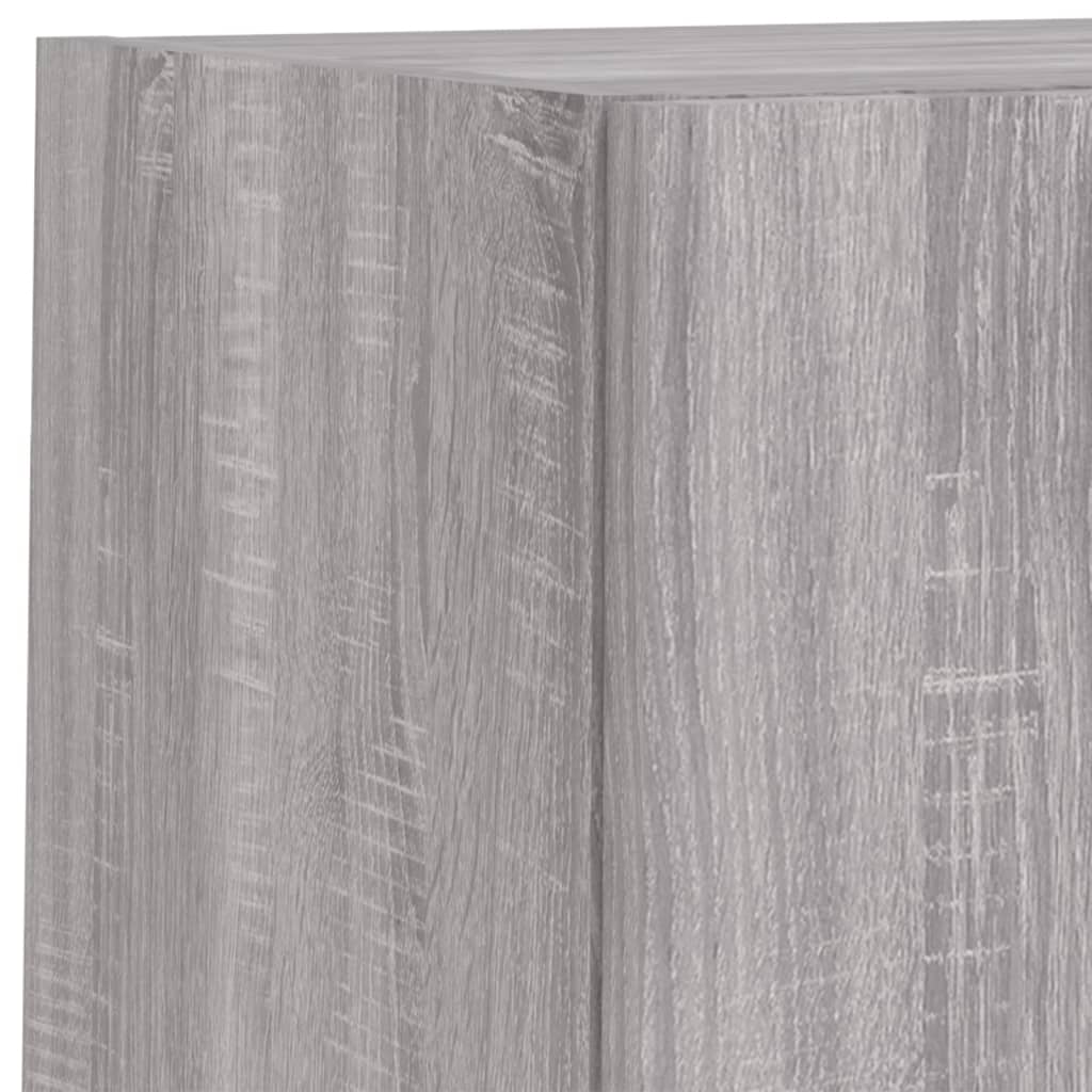 4 Piece TV Wall Unit with LED Lights Grey Sonoma