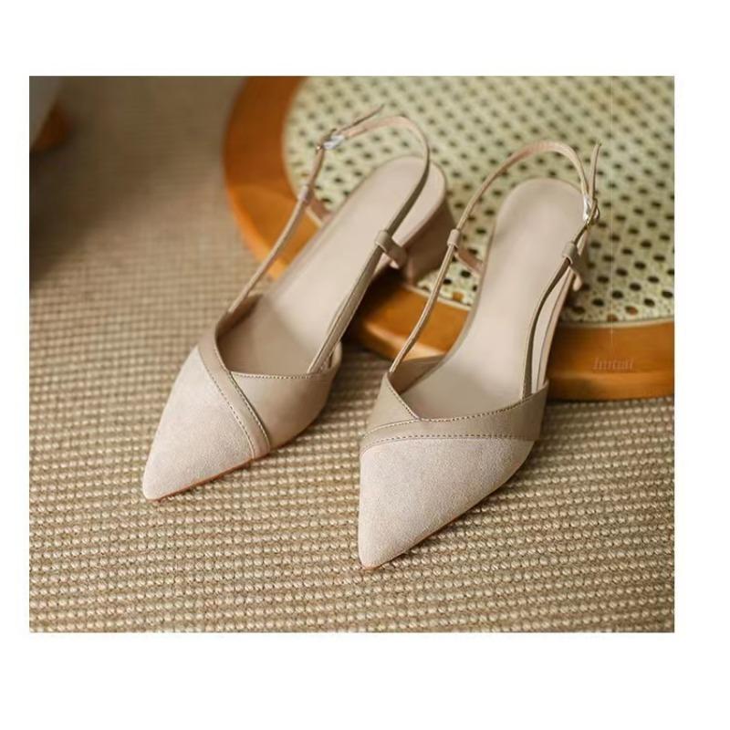 Fashion Square High Heels Slingback Sandals Women Slip On Mules Shoes Women Shallow Female Pumps for Office Lady Work Shoes