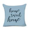 Home Decor Blue Geometric Floral Home Sweet Home Pillow Pattern Cushion Cover Suitable For Sofa Bedroom Car Pillow Cover