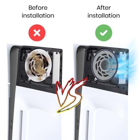 2 Pcs Dust Net for PS5 Slim Dust Filter Precision Aperture Self-adhesive Great Stickiness Anti-slip Washable Cooling Fan Dust