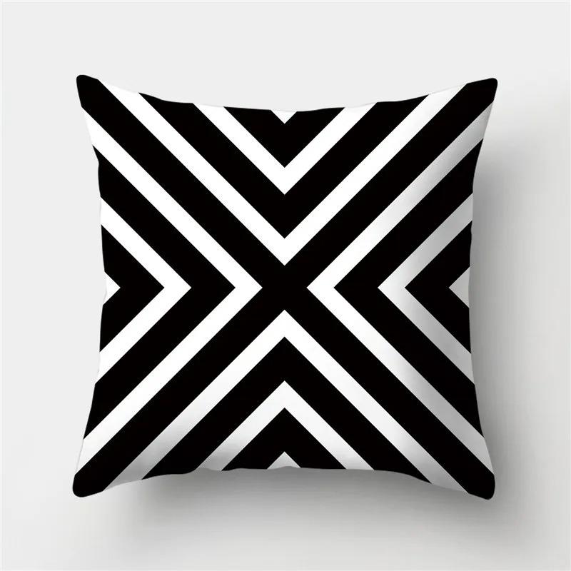 45x45cm black geometric stripes irregular pattern series cushion cover square pillow case home office bedroom decoration