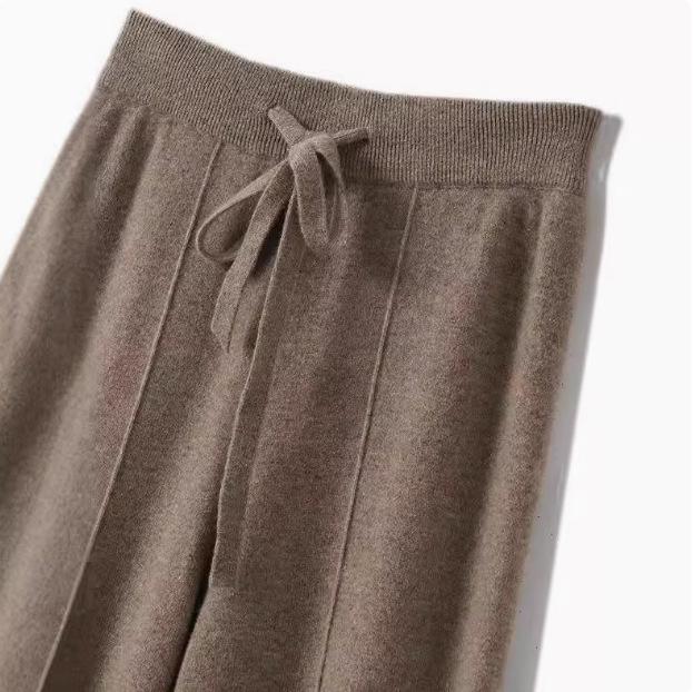 

Осінньо-зимові штани широкого крою з середнім швом, що моделюють фігуру - Повсякденні, однотонні, у корейському стилі Double Extra Large