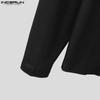 INCERUN Men High Neck Long Sleeve Scarf Pullover Casual Patchwork Tops