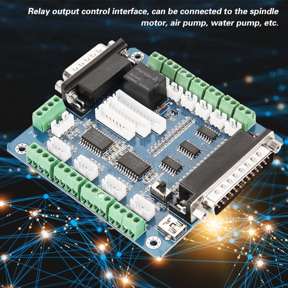 MACH3 Interface 5 Axis CNC Stepper Motor Driver Controller Breakout Board