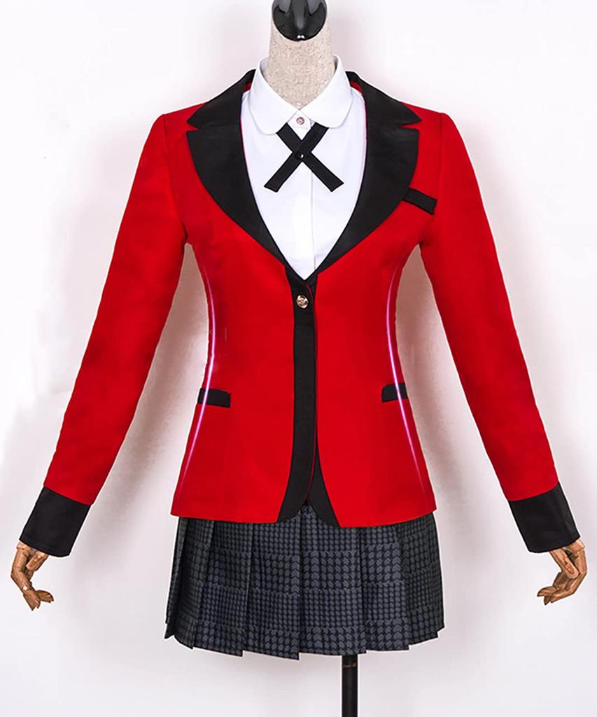 [Milky Time] Kakegurui Saotome Mary Cosplay Halloween Costume with Blonde Hair (L)
