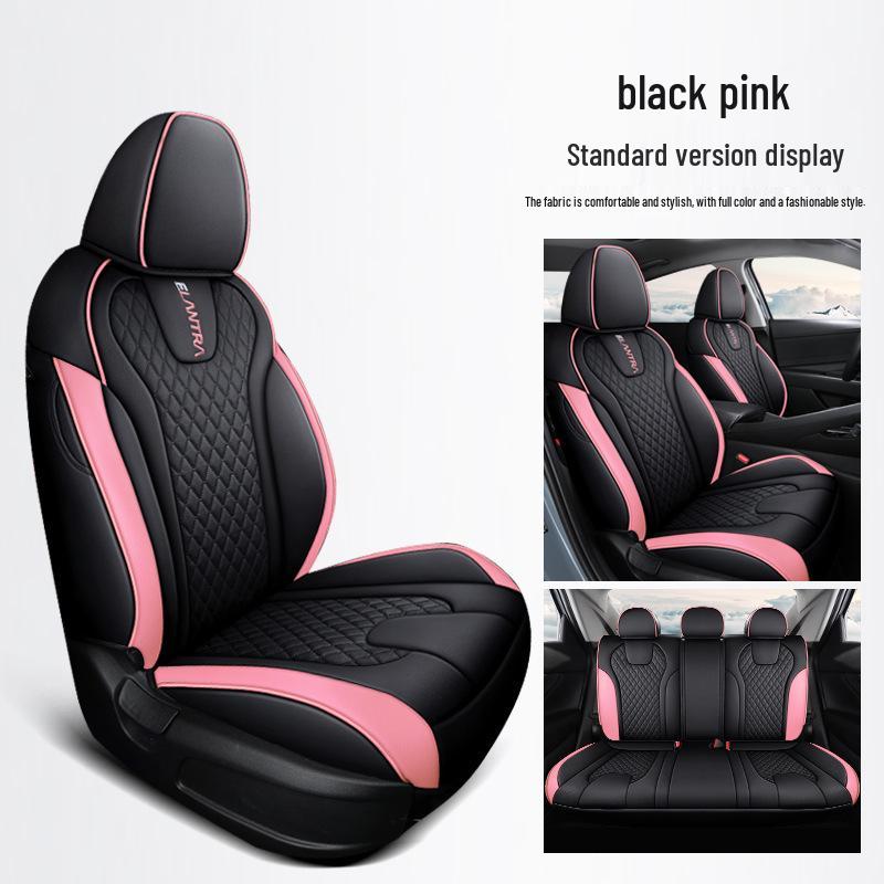 Huse de Scaun Auto din Piele Full-Surround Elantra, Universale, Rezistente la Uzură, pentru Toate Sezoanele, Cinci Locuri.