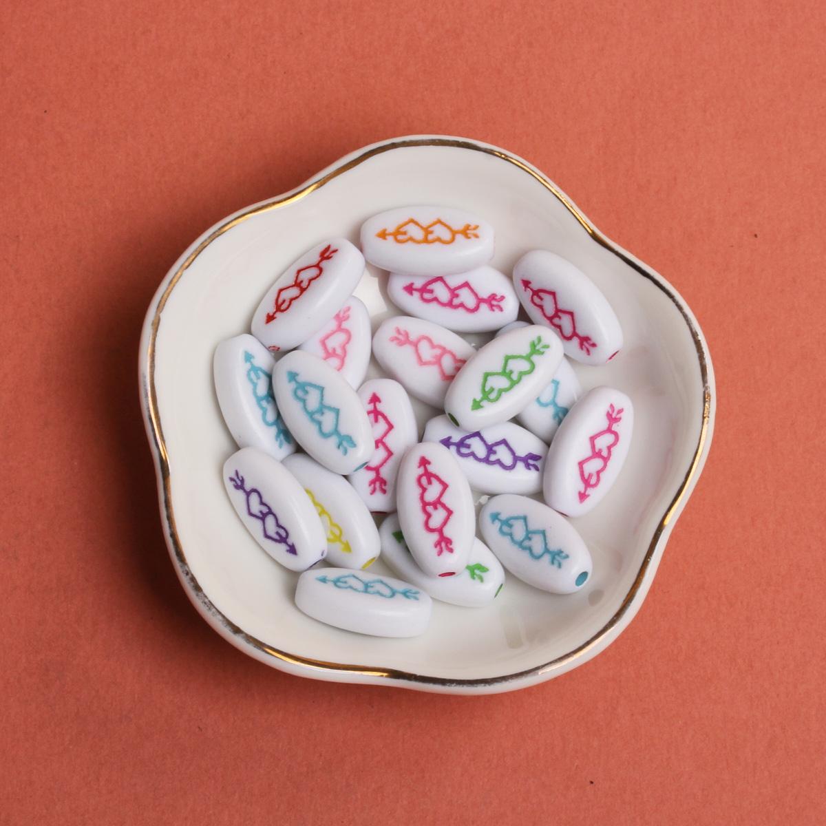 

Аксессуары для бисероплетения Ожерелье Акриловый Брелок 17.5*9.5мм DIY Мода 10шт Одна Стрела Пронзает Сердце Ручная Работа Свободные Бусины Браслет Изготовление Ювелирных Изделий