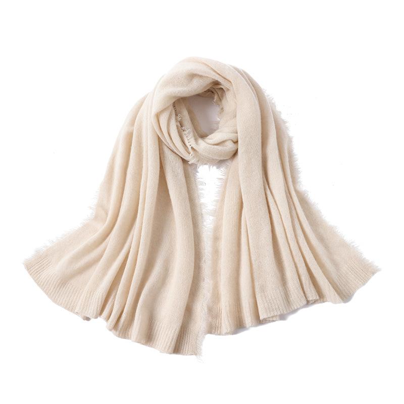 

Большой женский шарф из чистого кашемира, высококачественная мягкая и теплая кашемировая шаль, женский, многоцветный на выбор 180cm бежевый