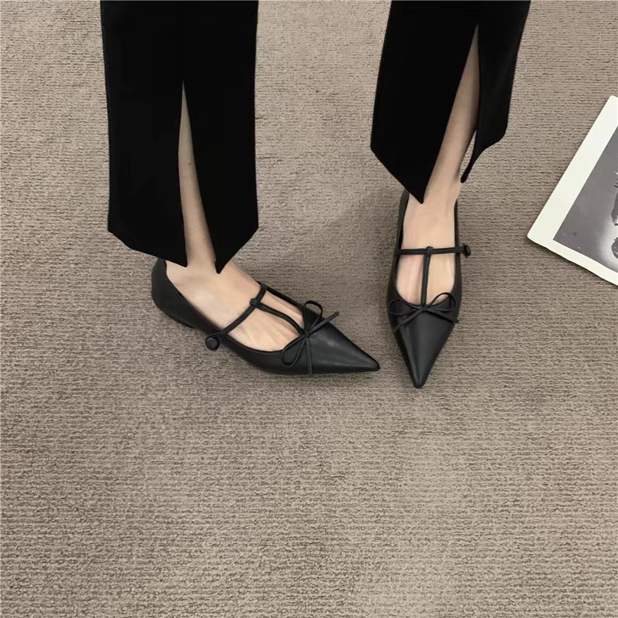 

Женские туфли-лодочки с бантом, с острым носком, лоферы, кожаная обувь, осенний бренд, новый тренд 2025, сексуальная вечерняя обувь, элегантные Zapatillas Mujer 39