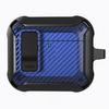 For AirPods 4 Bluetooth-compatible Earphone Cover Carbon Fiber Texture TPU+PC Anti-Drop Case with Buckle